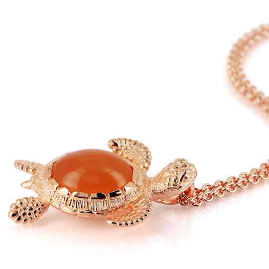 Meeresrauschen mittlerer Turtle Anhänger Tamara mit orangem Mondstein