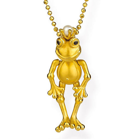 Wackelfrosch beweglicher Frosch Anhänger mit Spinell und Süßwasserperle
