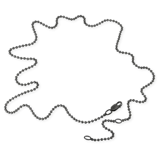 Mittelstarke Kugelkette 1,8 mm aus Silber im Vintagelook in der Länge 55 cm Zwischenöse bei 50 cm mit Karabiner