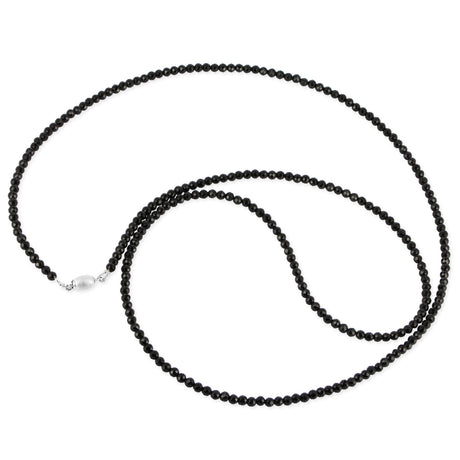 Facettierte Onyx Kette mit Tonnenschloss in der Länge 80 cm