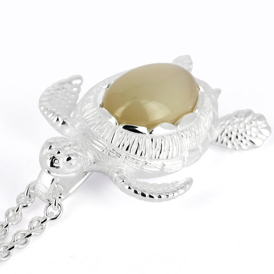 Big Turtle Taisa mit cremefarbigem Mondstein- EINZELSTÜCK