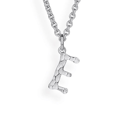 ABC kleiner Buchstabe E Anhänger mit geschnitzter Struktur