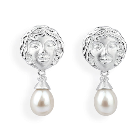 Zeus und Aphrodite Clipohrstecker Aphrodite mit Süßwasserperlpampel
