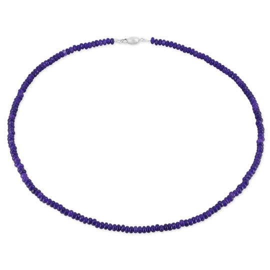 Facettierte Amethyst Kette mit Tonnenschloss in der Länge 45 cm