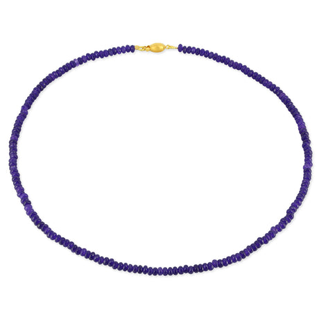 Facettierte Amethyst Kette mit Tonnenschloss in der Länge 45 cm