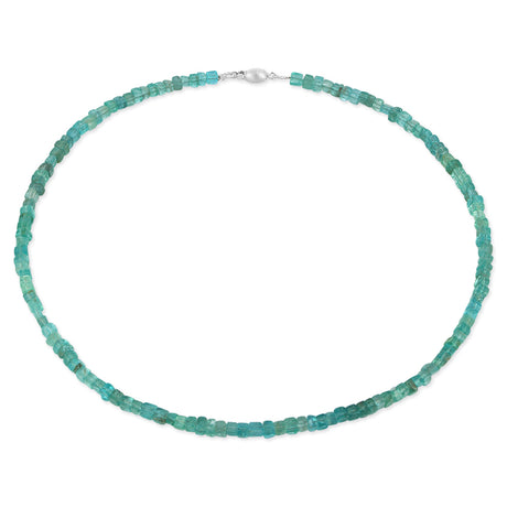 Apatit Quader Kette mit Tonnenschloss in der Länge 45 cm
