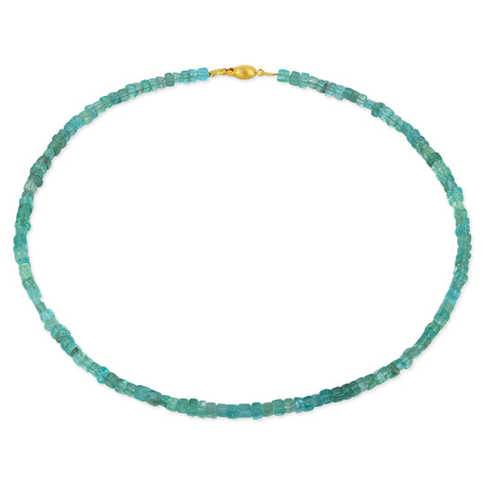 Apatit Quader Kette mit Tonnenschloss in der Länge 45 cm