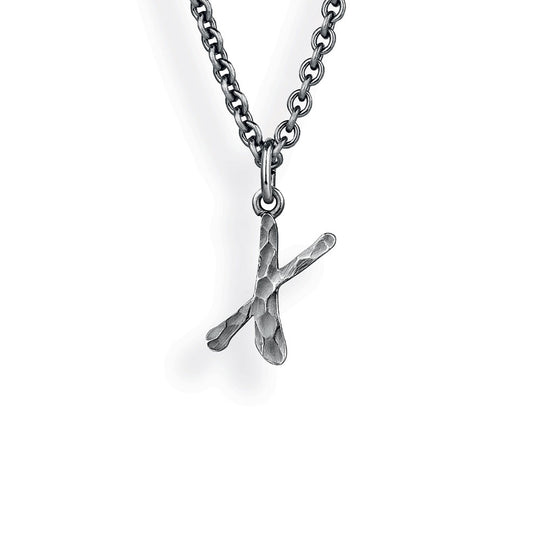 ABC kleiner Buchstabe X Anhänger mit geschnitzter Struktur