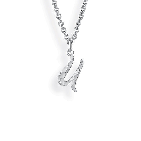 ABC kleiner Buchstabe U Anhänger mit geschnitzter Struktur