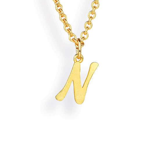 ABC kleiner Buchstabe N Anhänger in eismatt