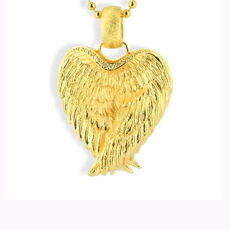 Angel by heart großer Flügel Anhänger mit Bergkristallpavée