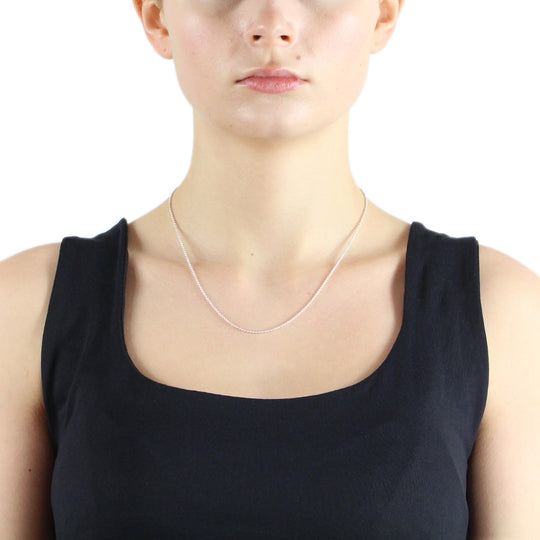 Feine Kugelkette 1,2 mm aus Silber in der Länge 42 cm mit Federring