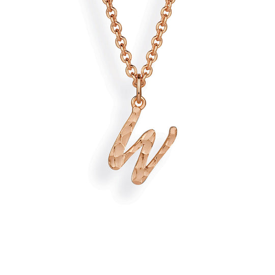 ABC kleiner Buchstabe W Anhänger mit geschnitzter Struktur