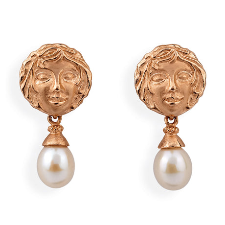 Zeus und Aphrodite Clipohrstecker Aphrodite mit Süßwasserperlpampel