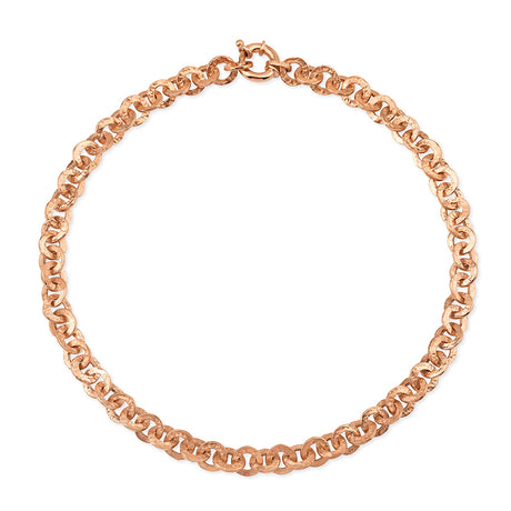 Hammerschlag Collier mit Schmuck Federring in der Länge 45 cm