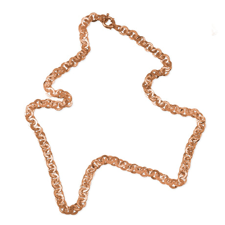 Hammerschlag Collier mit Schmuck Federring in der Länge 80 cm