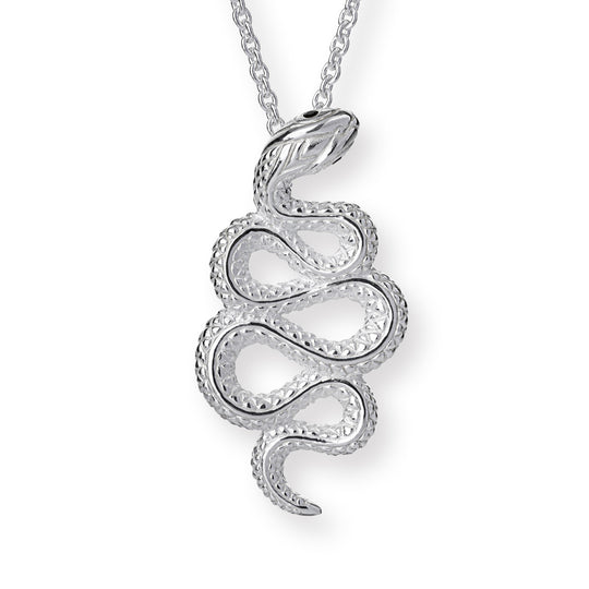 Serpente großer Anhänger Schlange mit Onyx