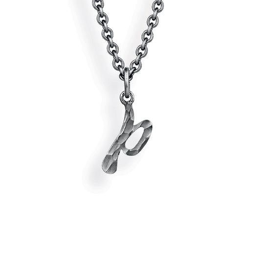 ABC kleiner Buchstabe P Anhänger mit geschnitzter Struktur