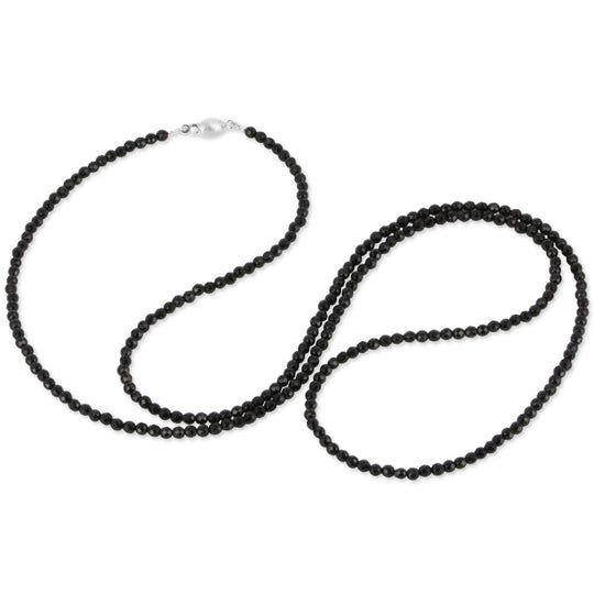 Facettierte Onyx Kette mit Tonnenschloss in der Länge 80 cm