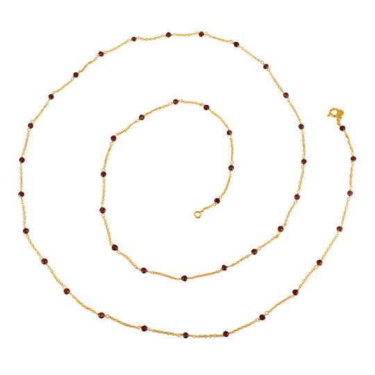 Feine Ankerkette mit Granatkugeln und Federring in der Länge 95 cm