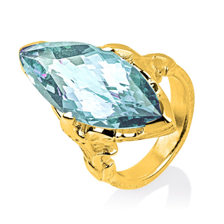 La Belle Epoque großer Ring mit Topasnavette
