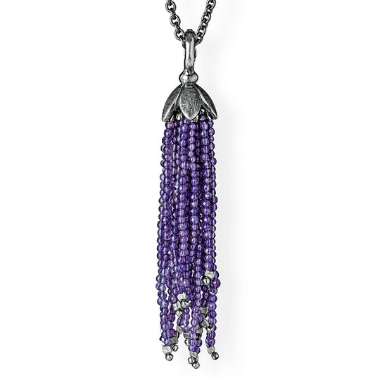 La Belle Epoque großer Quasten Anhänger mit Clipschlaufe und Amethystquaste