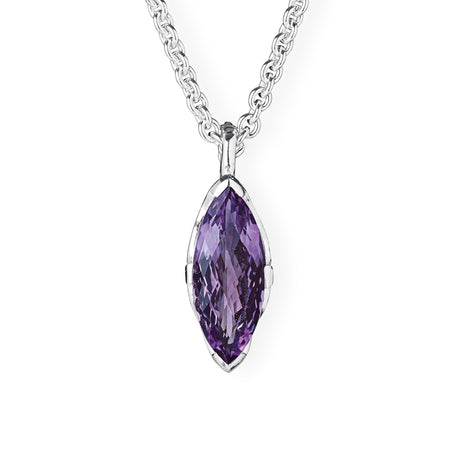 La Belle Epoque großer Anhänger mit Clipschlaufe und Amethystnavette