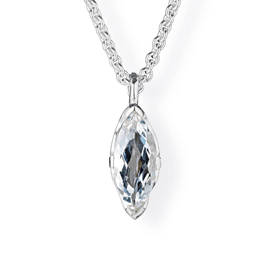 La Belle Epoque großer Anhänger mit Clipschlaufe und Bergkristallnavette