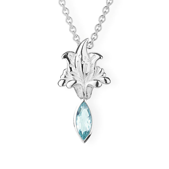 La Belle Epoque kleiner Blüten Anhänger mit Topasnavette