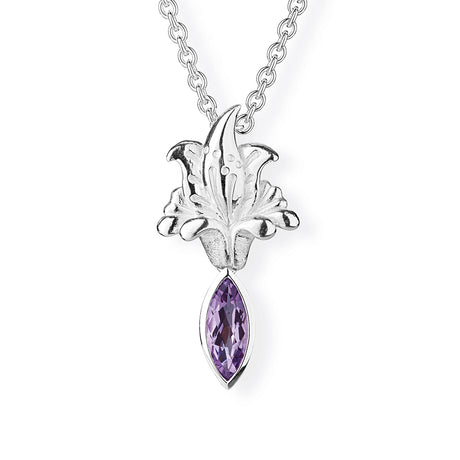 La Belle Epoque kleiner Blüten Anhänger mit Amethystnavette