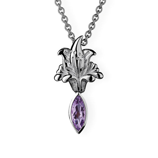 La Belle Epoque kleiner Blüten Anhänger mit Amethystnavette