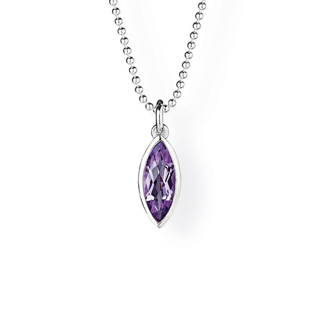 La Belle Epoque kleiner Navette Anhänger mit Amethyst