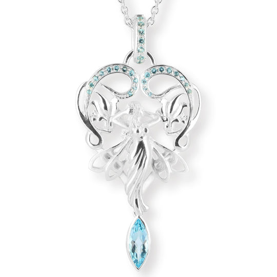 La Belle Epoque großer Feen Anhänger mit Topasnavette Topaspavée und Klappöse