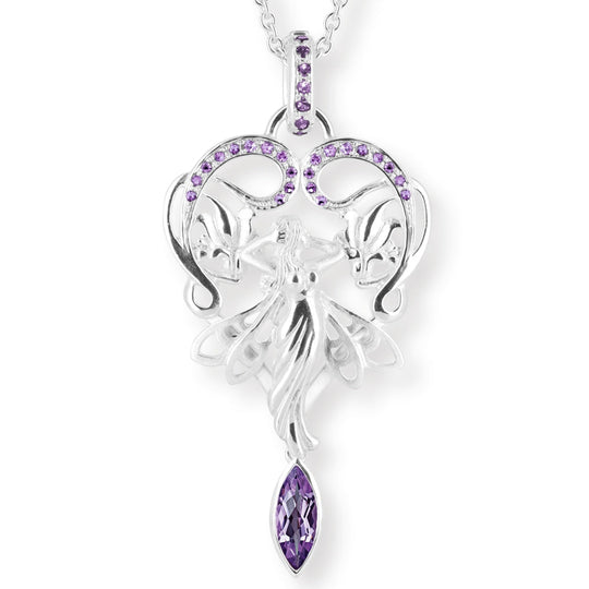 La Belle Epoque großer Feen Anhänger mit Amethystnavette Amethystpavée und Klappöse