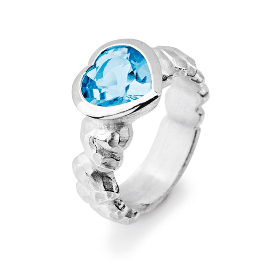 Heartbreaker Stone mittlerer Ring mit Topas Steinherz