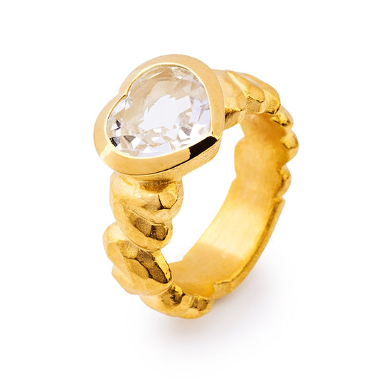 Heartbreaker Stone mittlerer Ring mit Bergkristall Steinherz