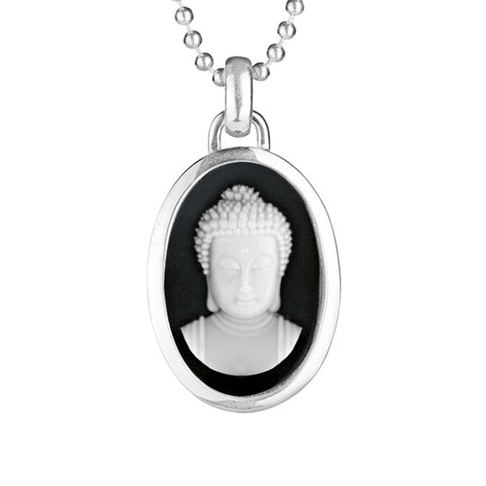 Alles ist Eins mittlerer Anhänger mit Buddha Achatgemme