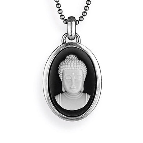 Alles ist Eins mittlerer Anhänger mit Buddha Achatgemme