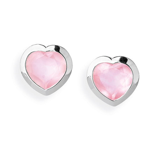 Heartbreaker Stone große Ohrstecker mit Rosenquarz