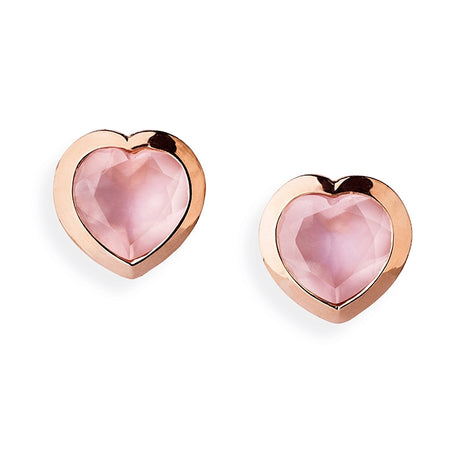 Heartbreaker Stone große Ohrstecker mit Rosenquarz
