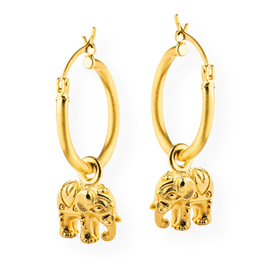 Ganesha kleine Elefanten Einhänger mit Creolen