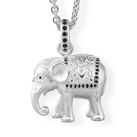 Ganesha großer Elefanten Anhänger mit Klappöse und Spinellpavée