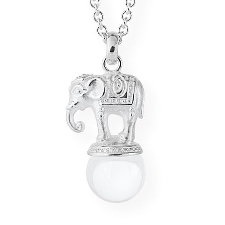 Ganesha mittlerer Elefanten Anhänger mit Bergkristallkugel