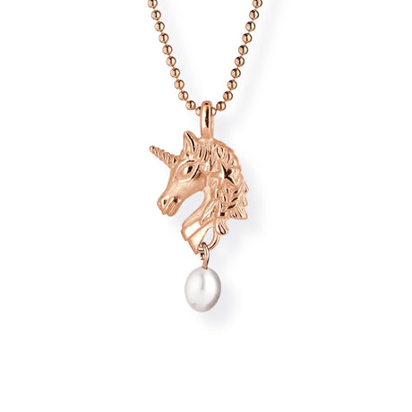 Sternenglanz & Schattentanz Mini Einhorn Anhänger mit Süßwasserperle