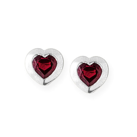 Heartbreaker Stone kleine Ohrstecker mit Granat