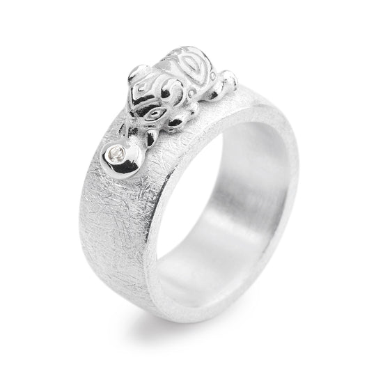 Ganesha kleiner Ring mit Elefant und Bergkristall