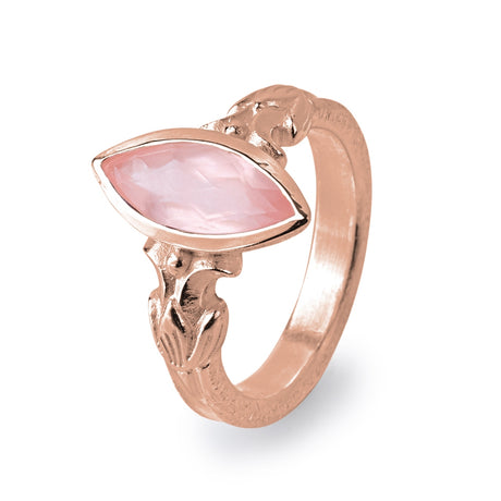 La Belle Epoque kleiner Ring mit Rosenquarznavette