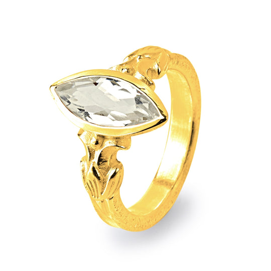 La Belle Epoque kleiner Ring mit Bergkristallnavette