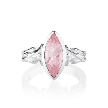 La Belle Epoque kleiner Ring mit Rosenquarznavette