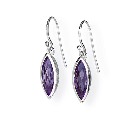 La Belle Epoque Ohrhänger mit Schwanenhals und Amethystnavette